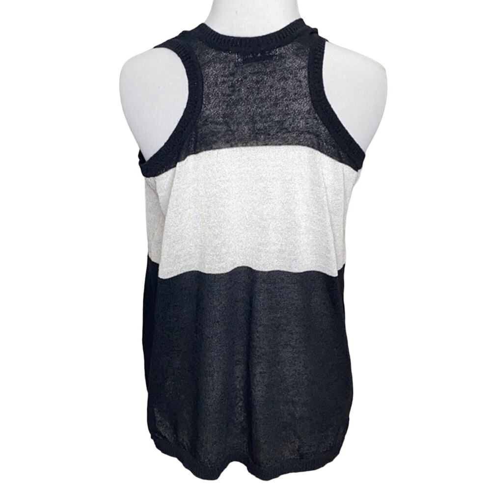 525 America Black & White Stripe Racerback Top M - Picture 3 of 6